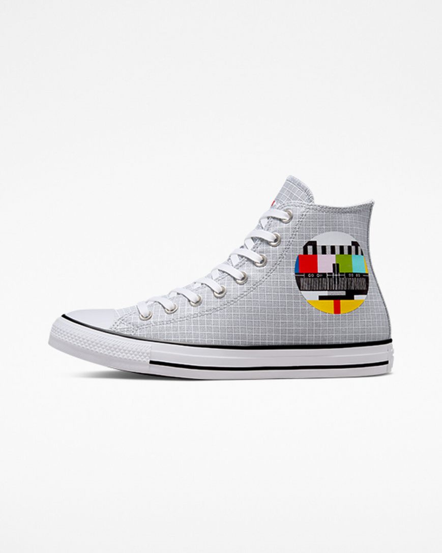 Zapatillas Altas Converse Chuck Taylor All Star Color Grid Mujer Gris Multicolor | PE 45W87E